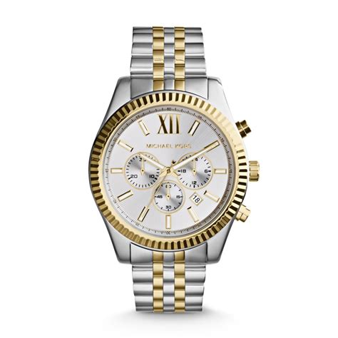 michael kors mk8385|oversized lexington two tone watch.